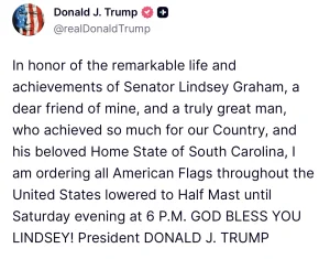 Presidential Order for Lindsey Graham