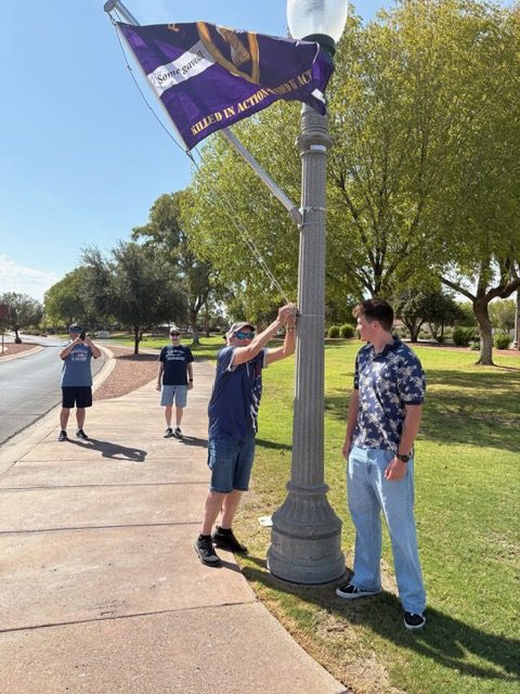 Raising the Purple Heart Flag
